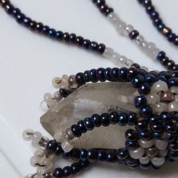 Small Bead And Quartz Crystal Necklace - Picture 13 of 16